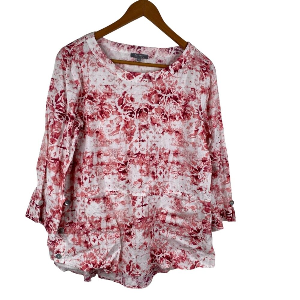 Habitat Clothing For Women Top Pink Sz S Linen Blend Lagenlook Coastal Boho